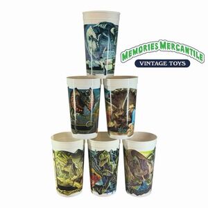 Lot 6 Jurassic Park McDonald's Dinosaur Collector Cup Cups Complete Set 1992 VTG